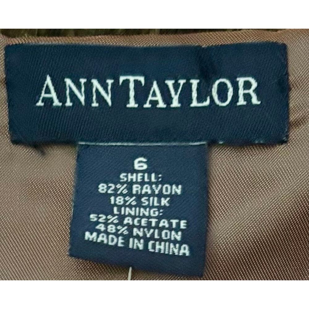 Ann Taylor Silk Blend Velvet One Shoulder Top Brown Asymmetrical Cocktail Sz 6 - Picture 7 of 9